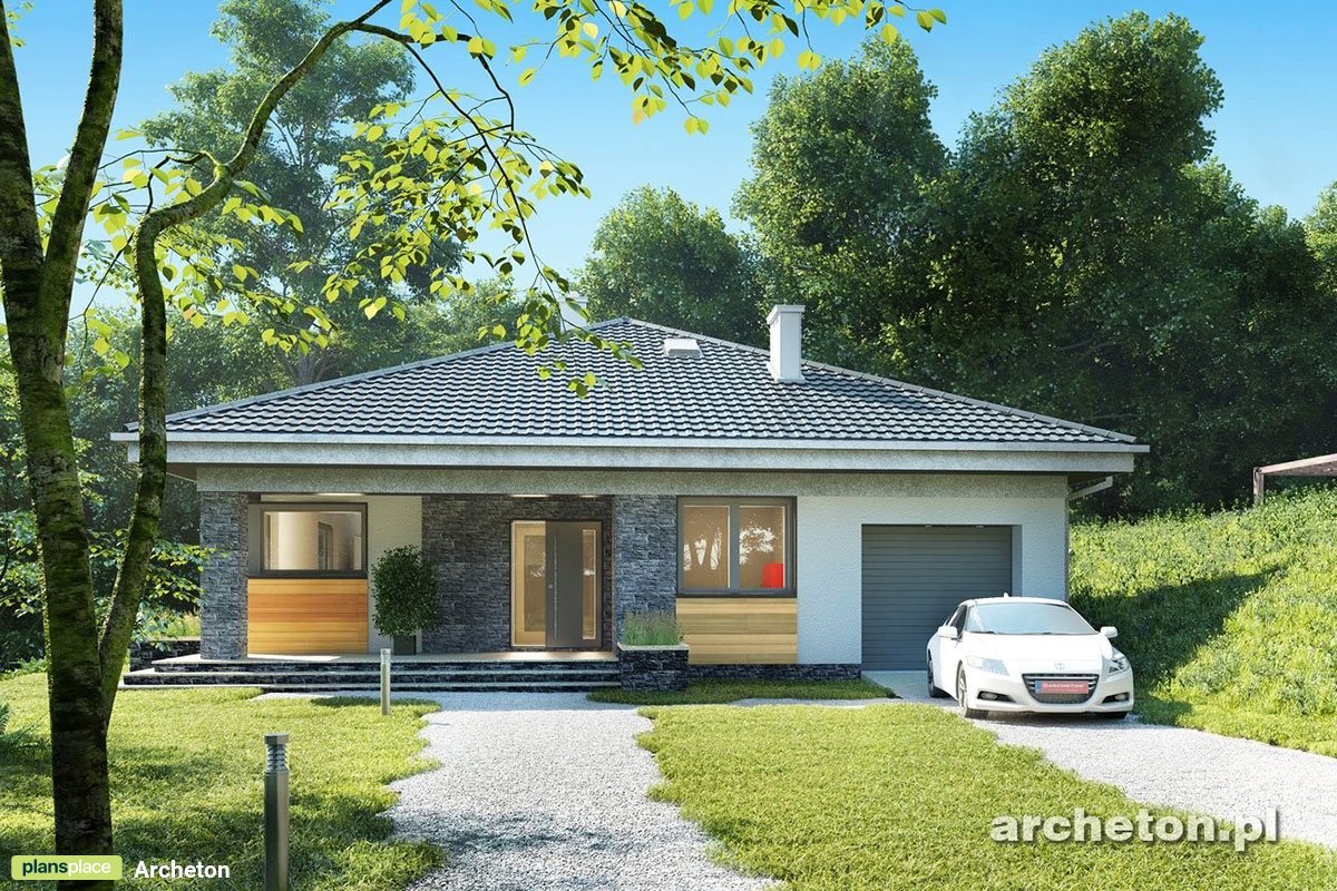 Projekt domu parterowego z betonu komórkowego