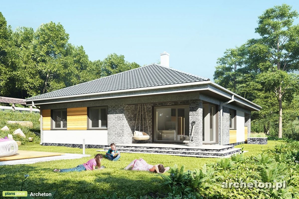 Projekt domu parterowego z betonu komórkowego