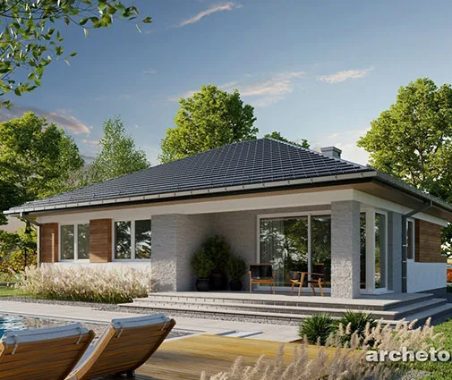Miniatura 1 – Projekt domu jednorodzinnego parterowego 100 m2