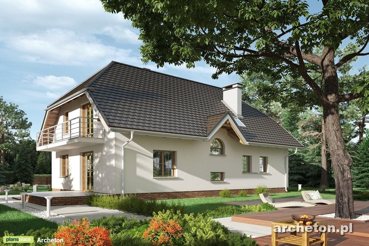 Projekt domu w stylu dworkowym z dachem mansardowym