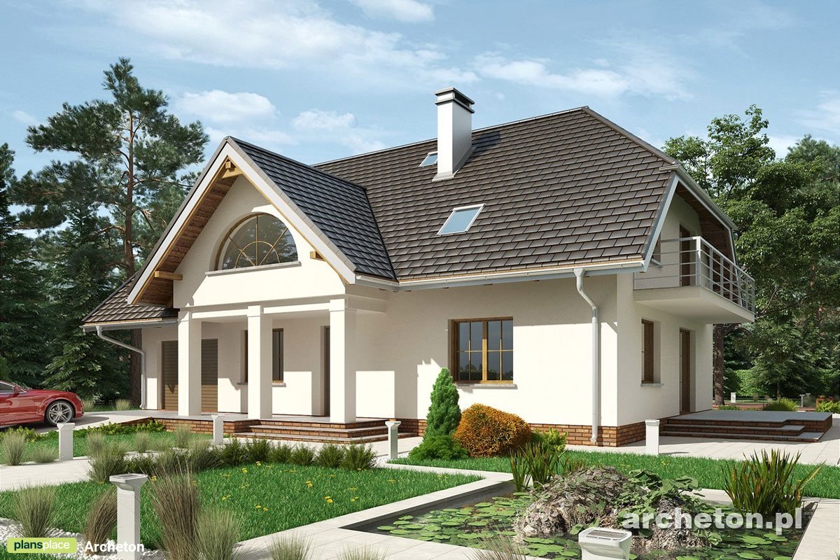 Projekt domu w stylu dworkowym z dachem mansardowym