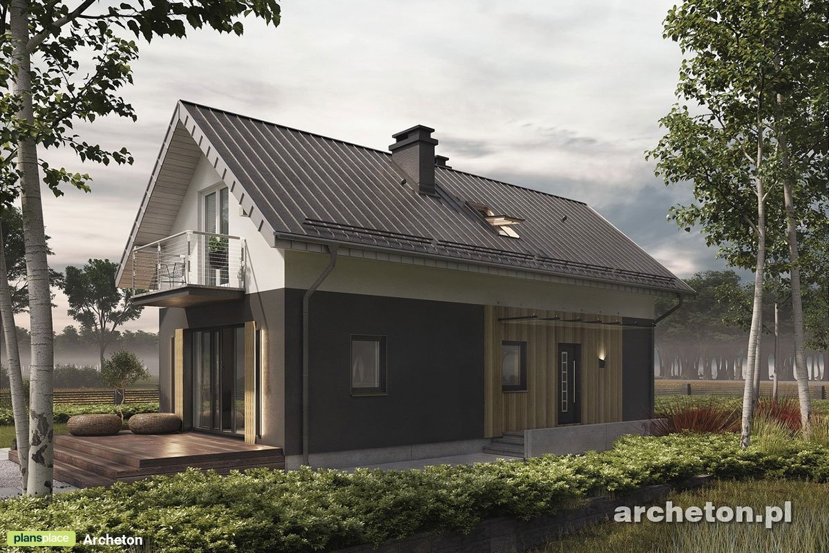 Projekt domu na wąską działkę z kalenicą równoległą