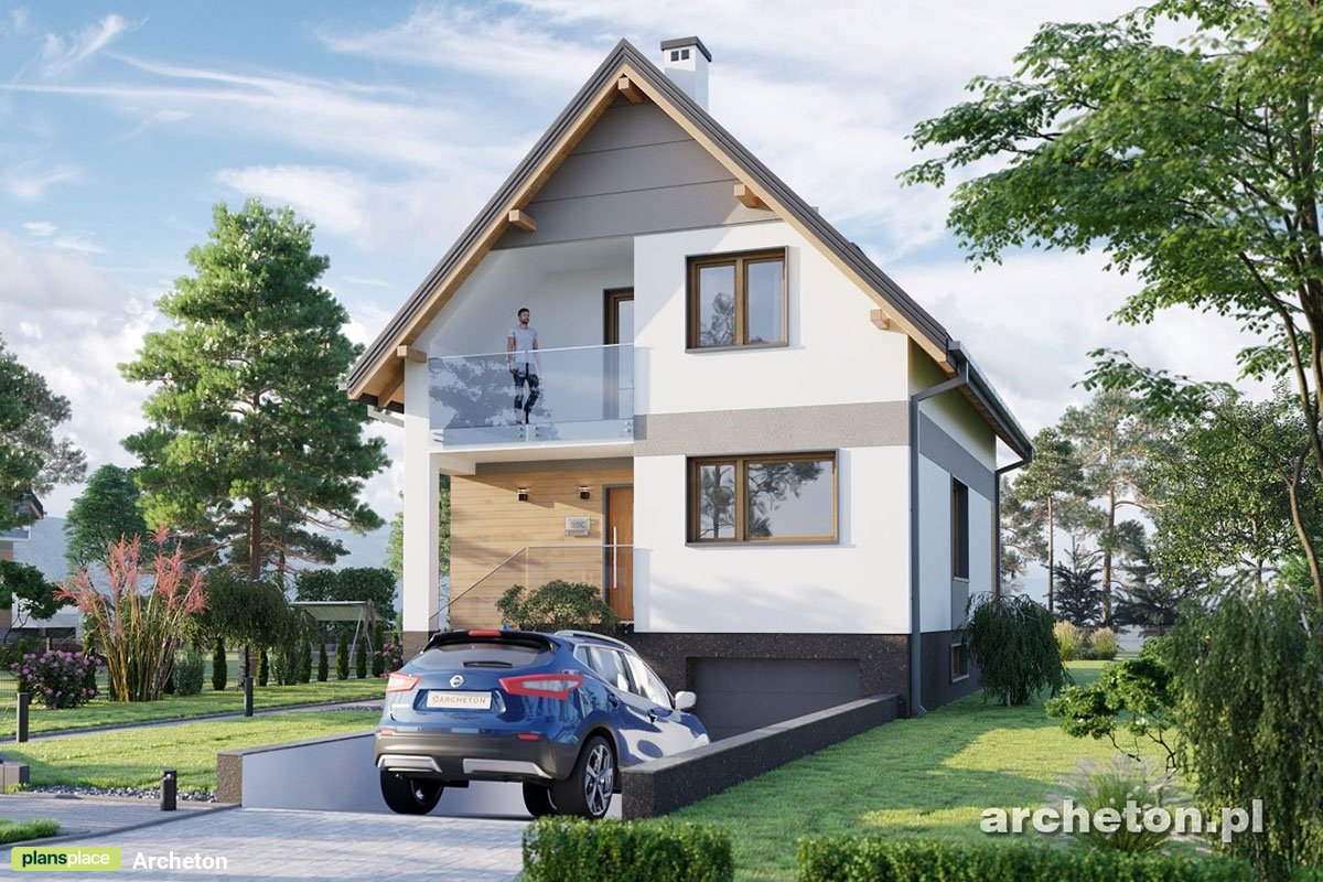 Projekt domu z dużą kuchnią, pralnią i garażem w piwnicy