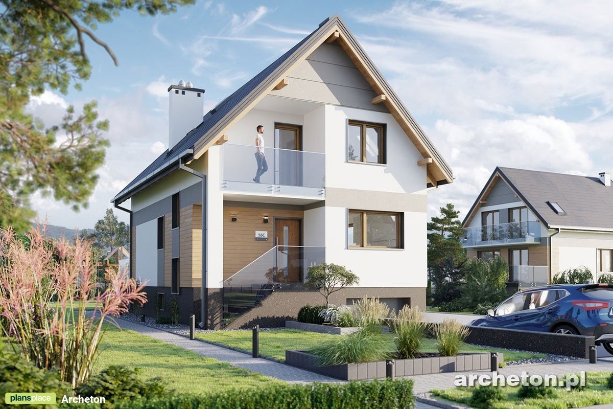 Projekt domu z dużą kuchnią, pralnią i garażem w piwnicy