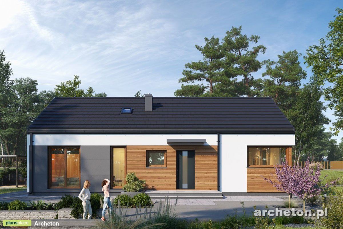 Projekt domu z dachem dwuspadowym i kalenicą równoległą