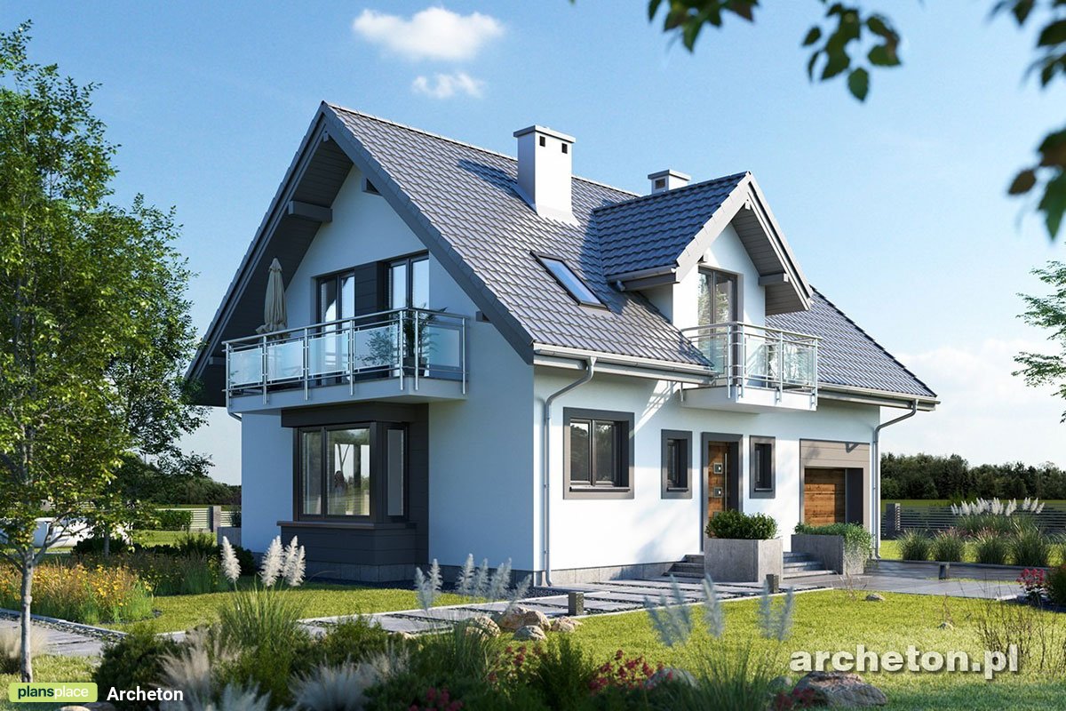 Projekt domu parterowego z poddaszem i sypialnią na parterze