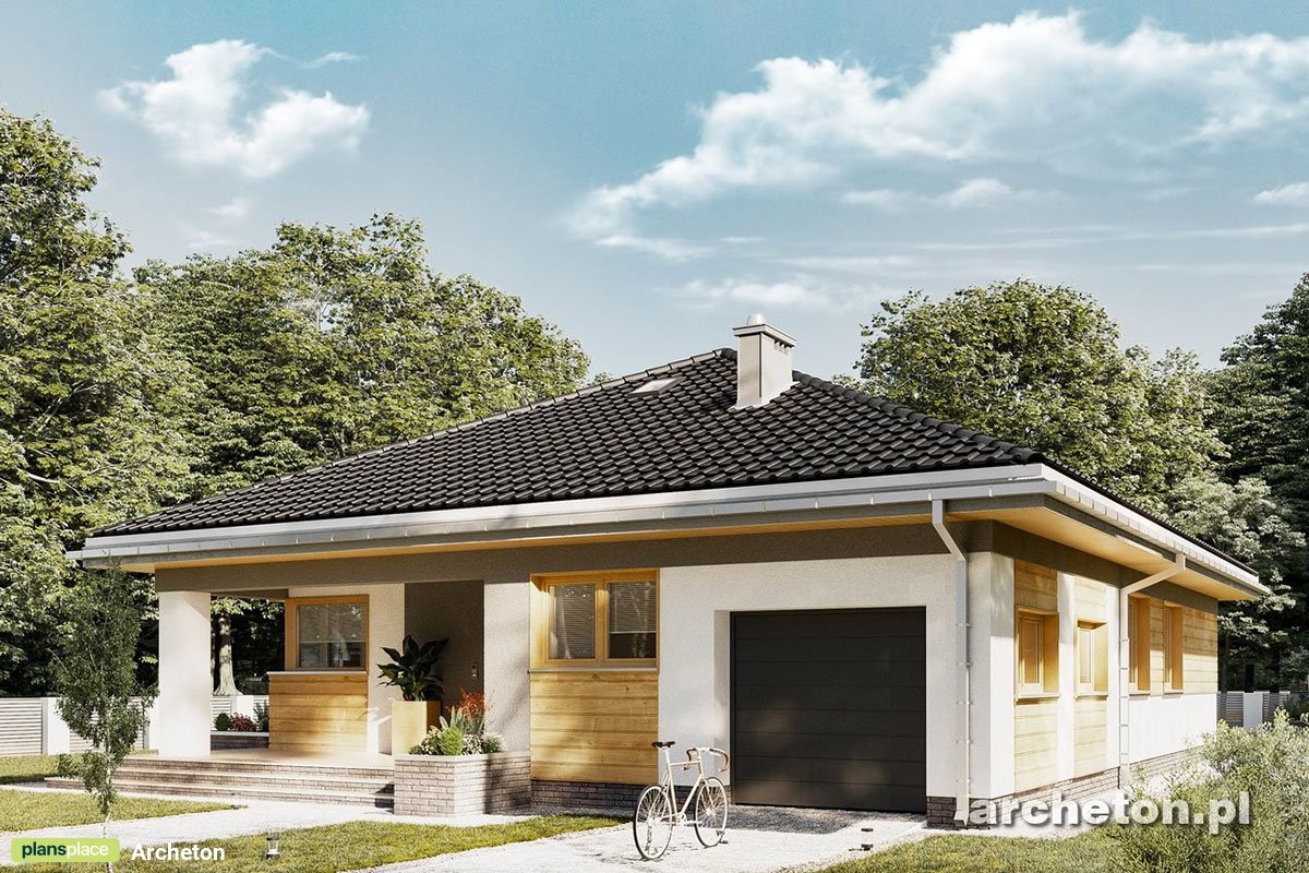 Projekt domu parterowego z pralnią i otwartą kuchnią