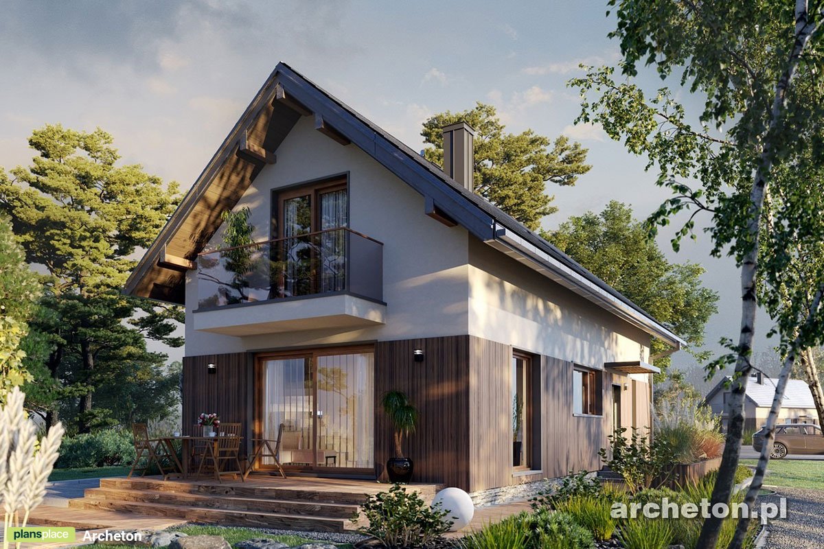 Projekt domu na wąską działkę z dachem dwuspadowym