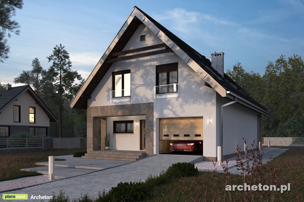 Projekt domu na wąską działkę z kalenicą prostopadłą