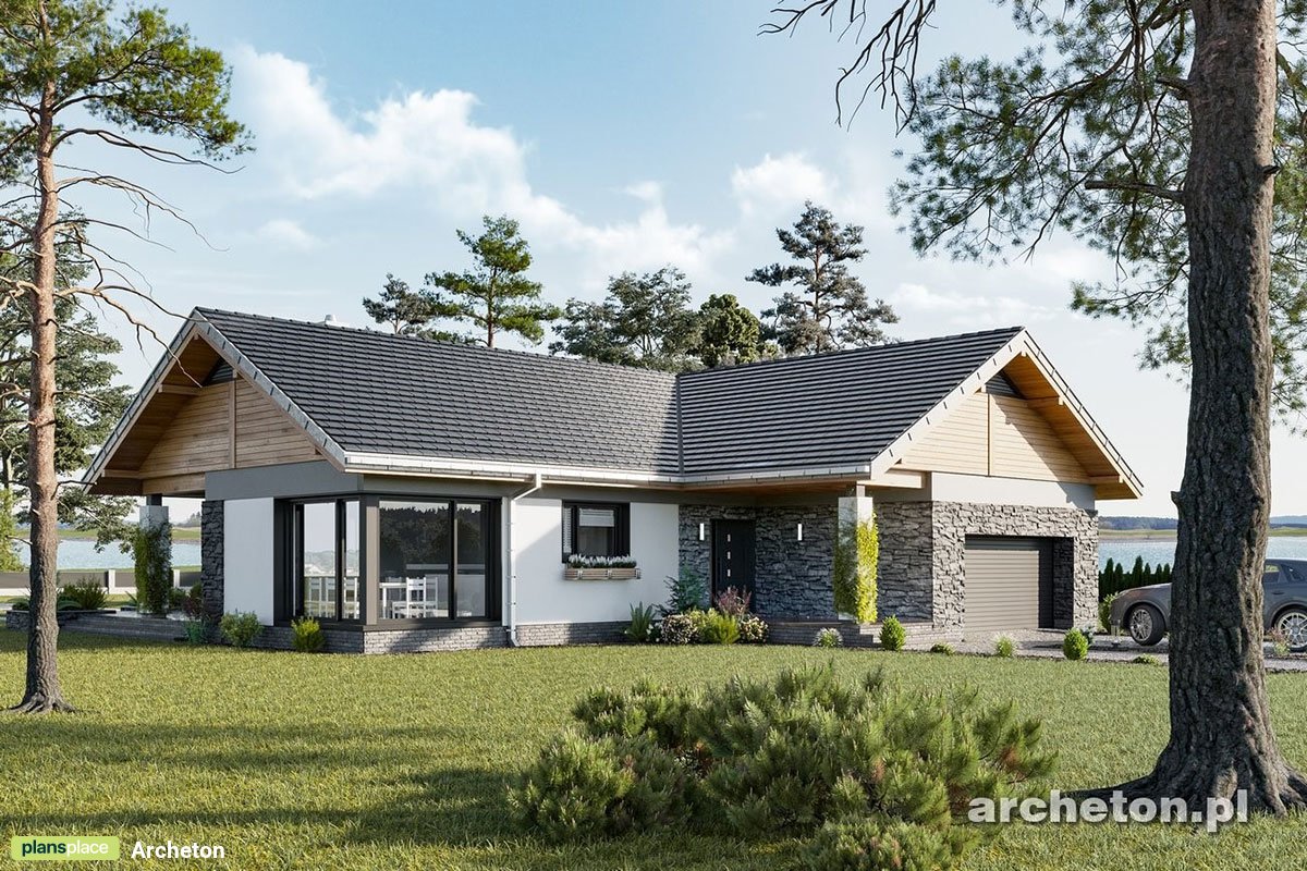 Projekt domu parterowego z pralnią i spiżarnią w kuchni
