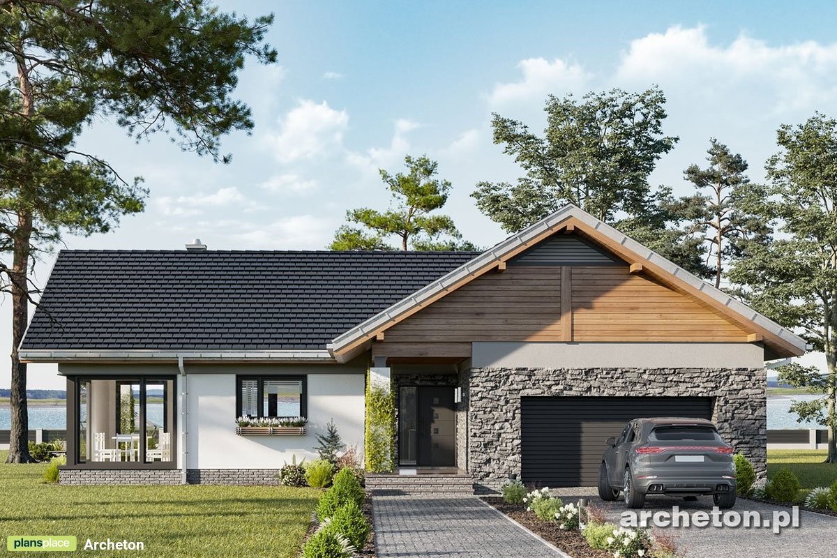 Projekt domu parterowego z pralnią i spiżarnią w kuchni