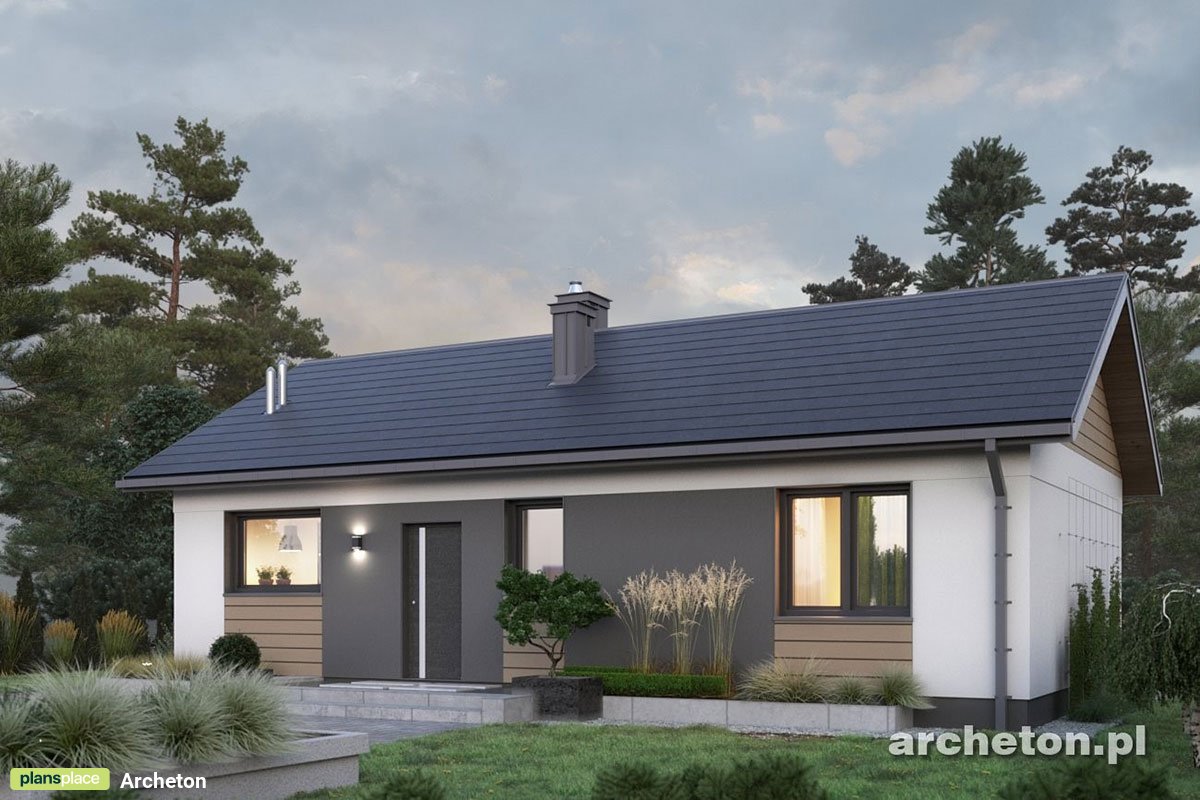 Projekt domu parterowego bez pozwolenia z 3 pokojami