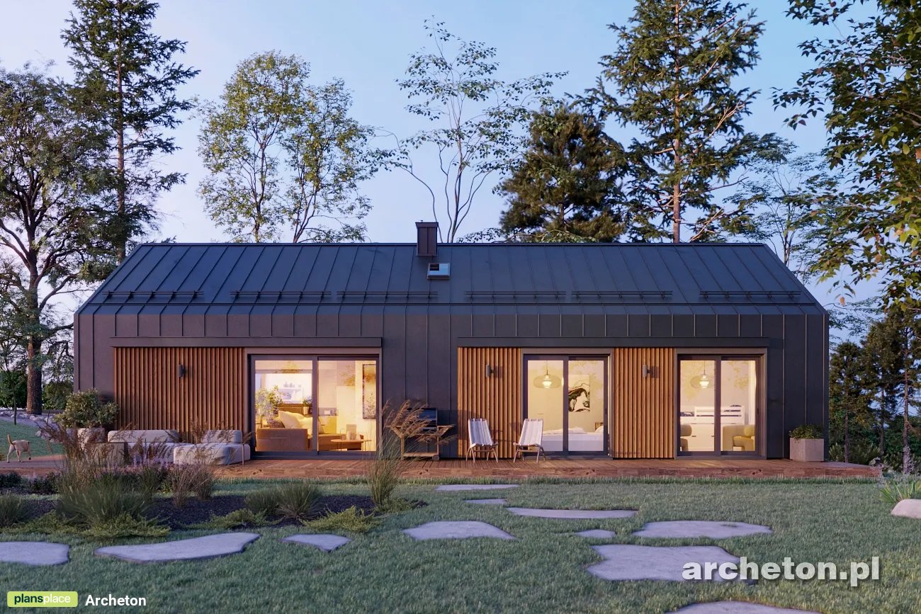 Projekt domu jednorodzinnego o pow. 103 m²: Parterowy, 3 Sypialnie, 2 Łazienki