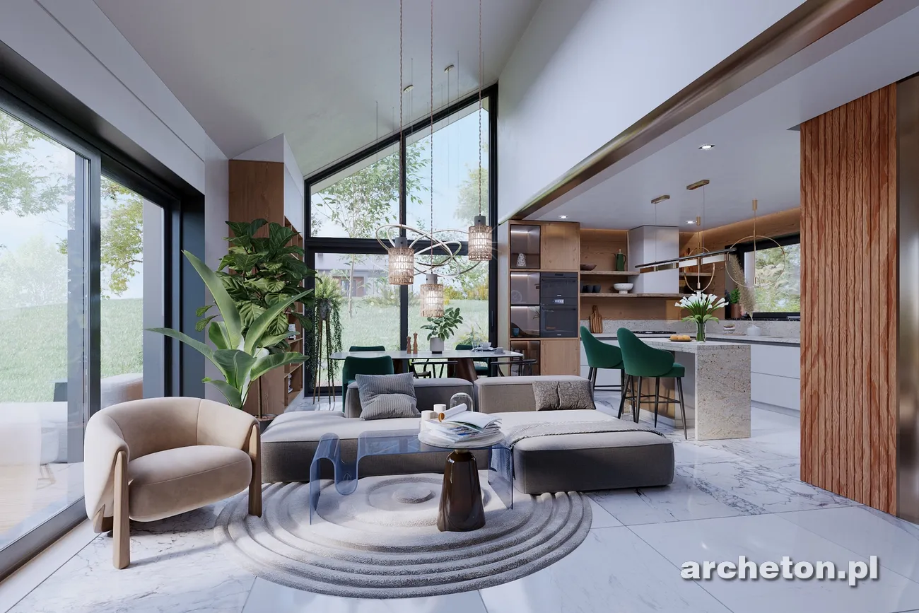 Projekt domu jednorodzinnego o pow. 103 m²: Parterowy, 3 Sypialnie, 2 Łazienki