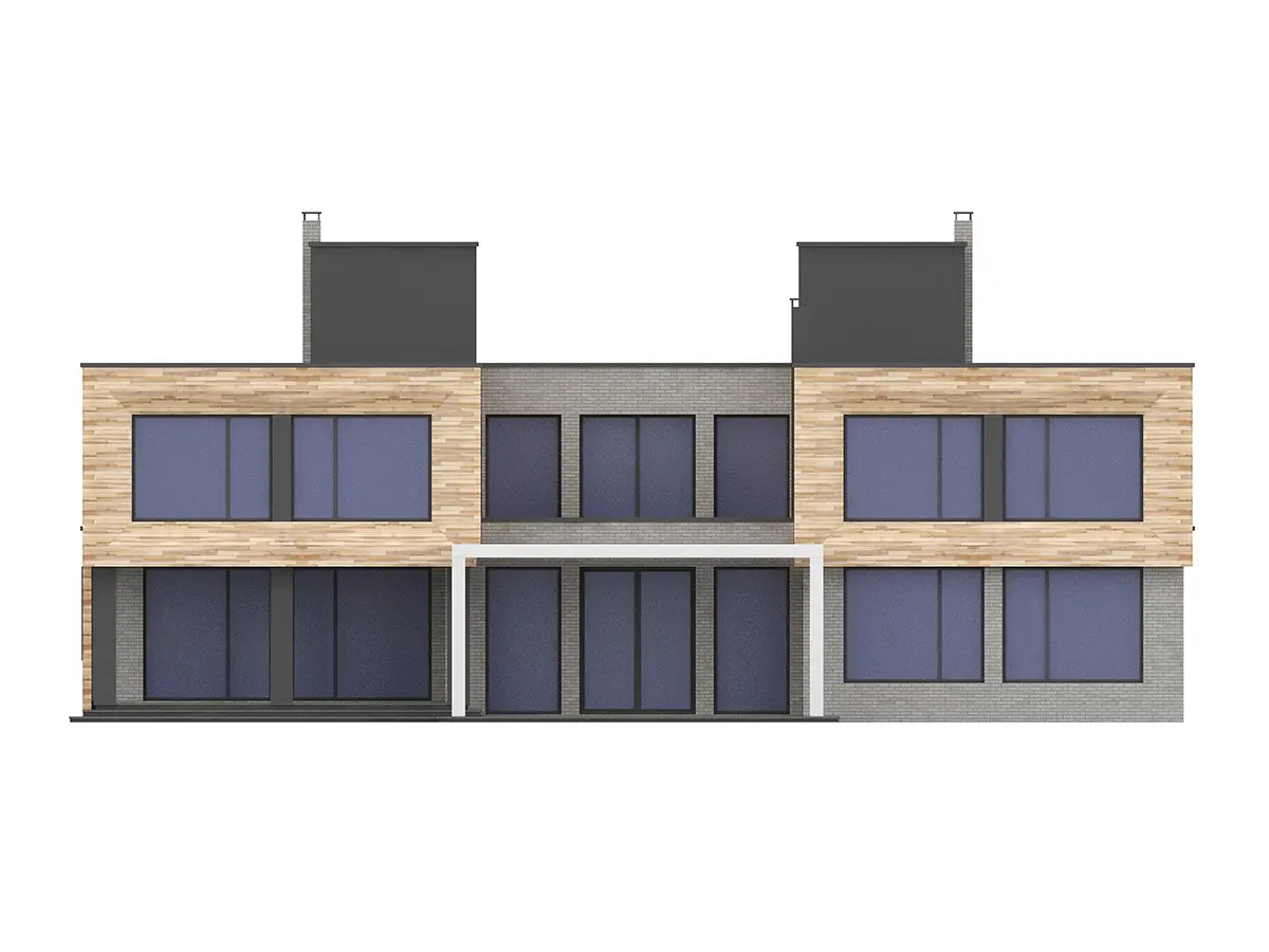 Projekt domu jednorodzinnego o pow. 461 m²: Dwupiętrowy, 6 Sypialnie, Gabinet, 5 Łazienki, Otwarta kuchnia