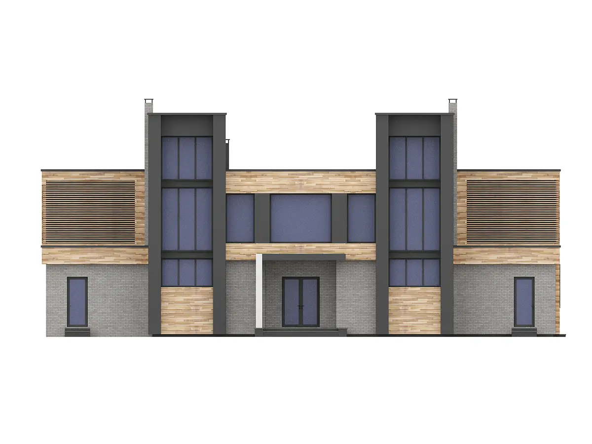 Projekt domu jednorodzinnego o pow. 461 m²: Dwupiętrowy, 6 Sypialnie, Gabinet, 5 Łazienki, Otwarta kuchnia