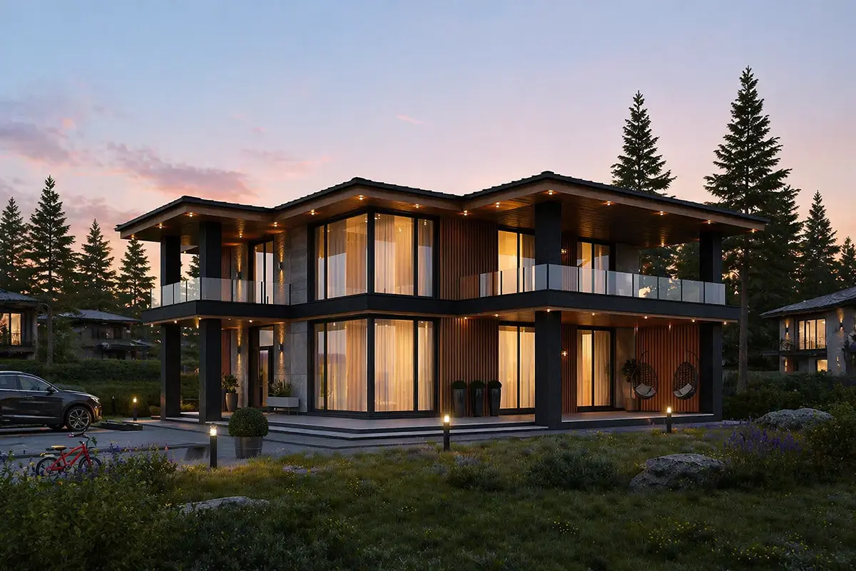 Projekt domu jednorodzinnego o pow. 194 m²: Piętrowy, 3 Sypialnie, 3 Łazienki, Otwarta kuchnia