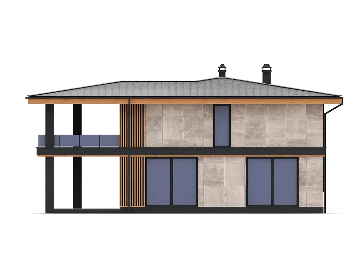 Projekt domu jednorodzinnego o pow. 193 m²: Piętrowy, 4 Sypialnie, 3 Łazienki, Otwarta kuchnia