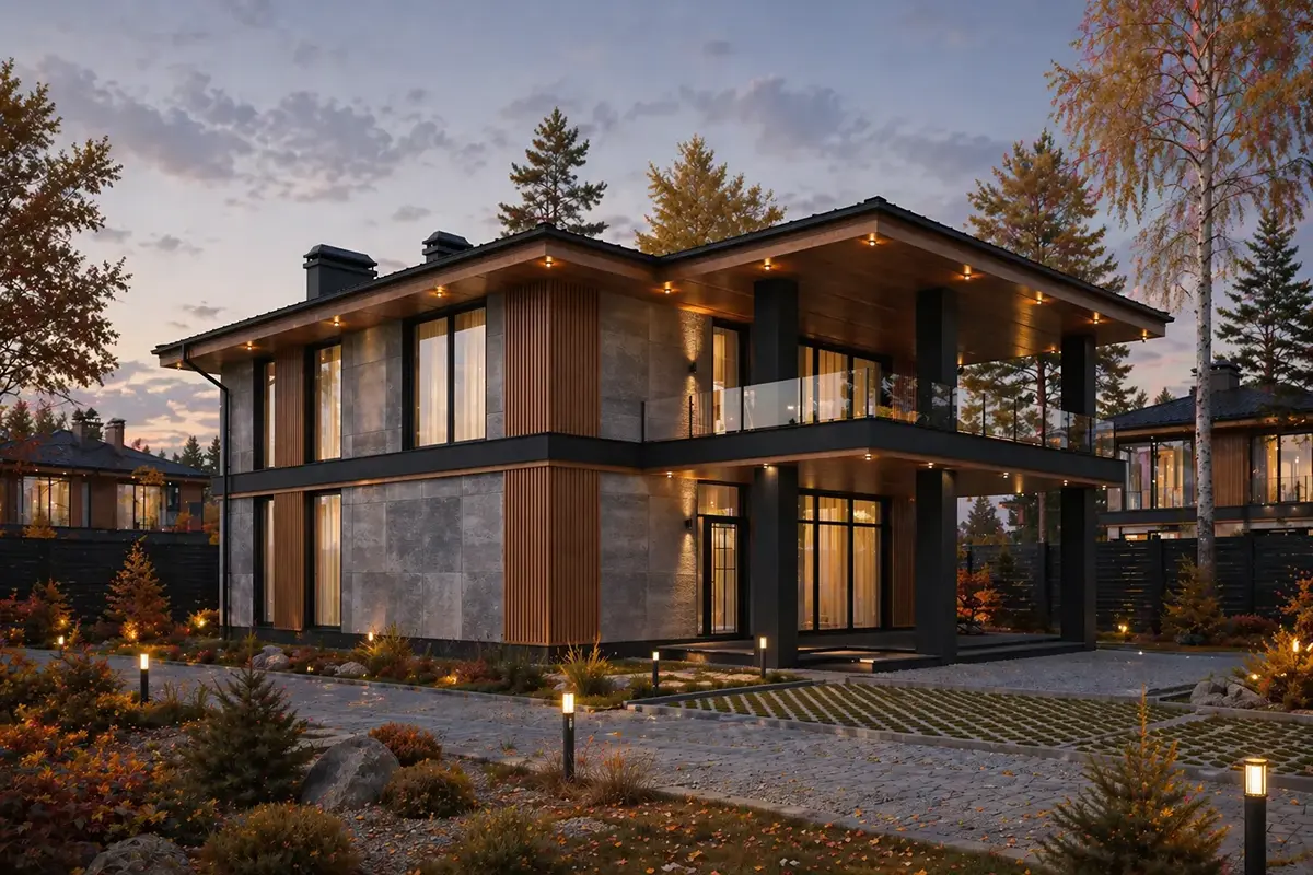 Projekt domu jednorodzinnego o pow. 193 m²: Piętrowy, 4 Sypialnie, 3 Łazienki, Otwarta kuchnia