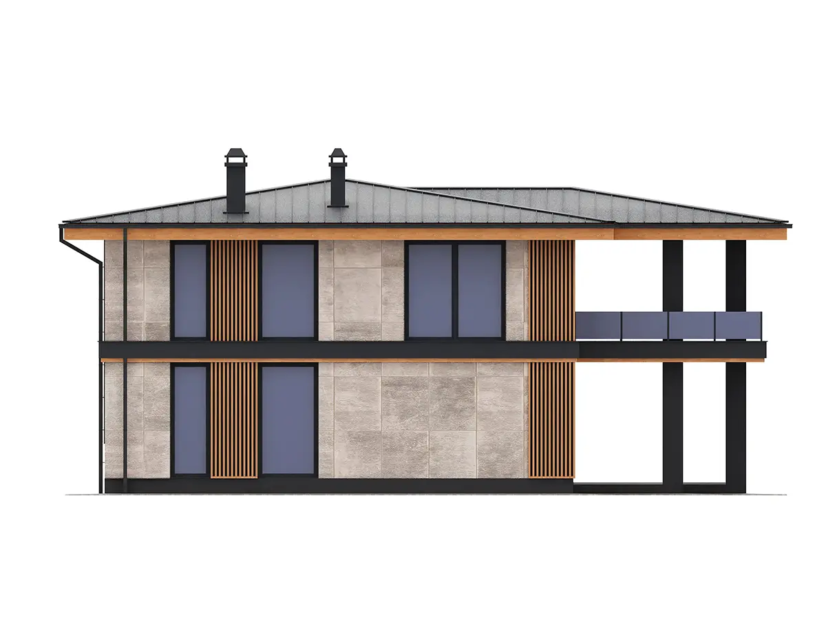 Projekt domu jednorodzinnego o pow. 193 m²: Piętrowy, 4 Sypialnie, 3 Łazienki, Otwarta kuchnia