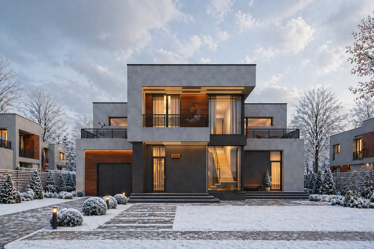 Projekt domu jednorodzinnego o pow. 351 m²: Piętrowy, 3 Sypialnie, Gabinet, 3 Łazienki, Otwarta kuchnia