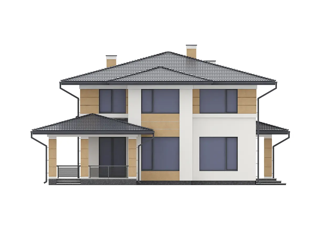 Projekt domu jednorodzinnego o pow. 184 m²: Piętrowy, 5 Sypialnie, 3 Łazienki, Otwarta kuchnia