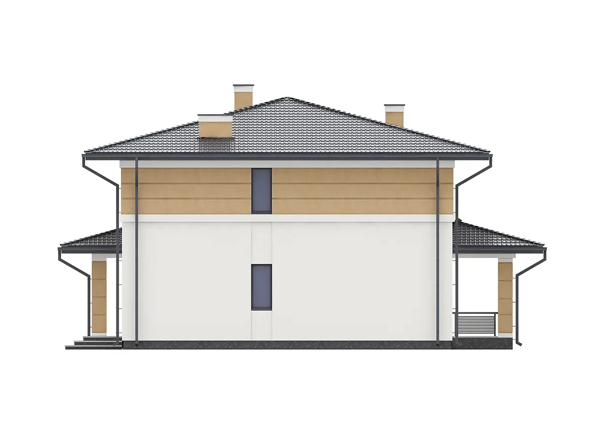 Projekt domu jednorodzinnego o pow. 184 m²: Piętrowy, 5 Sypialnie, 3 Łazienki, Otwarta kuchnia