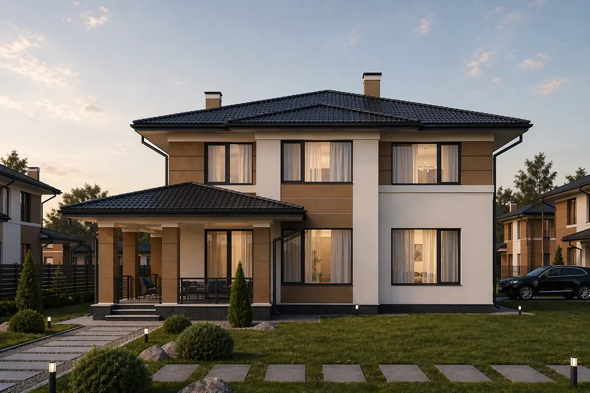 Projekt domu jednorodzinnego o pow. 184 m²: Piętrowy, 5 Sypialnie, 3 Łazienki, Otwarta kuchnia