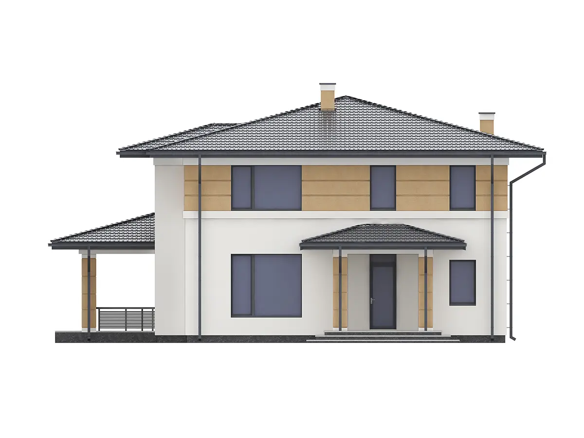 Projekt domu jednorodzinnego o pow. 184 m²: Piętrowy, 5 Sypialnie, 3 Łazienki, Otwarta kuchnia