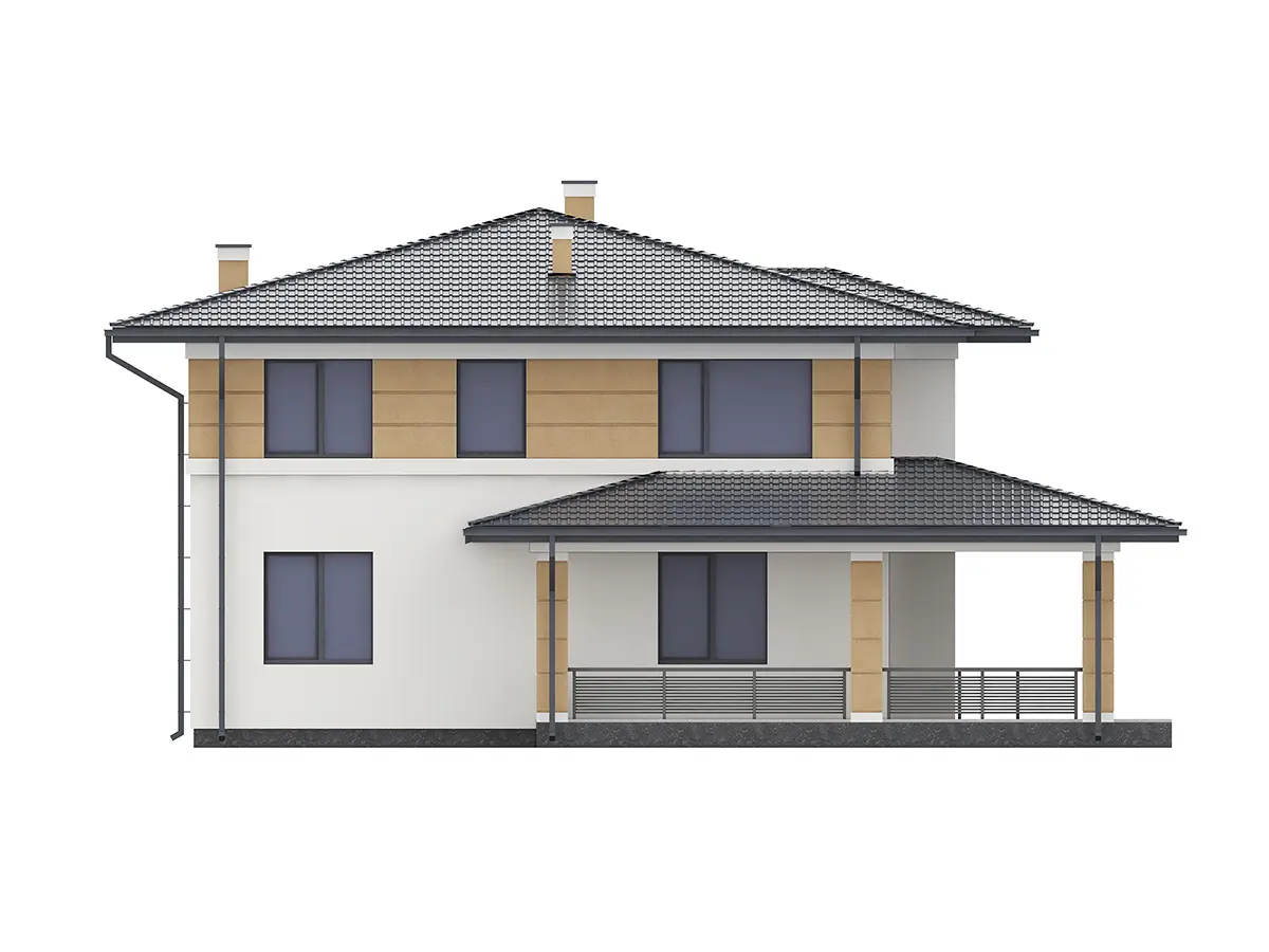 Projekt domu jednorodzinnego o pow. 184 m²: Piętrowy, 5 Sypialnie, 3 Łazienki, Otwarta kuchnia
