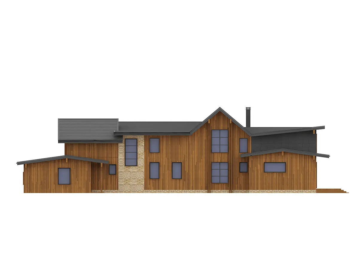 Projekt domu jednorodzinnego o pow. 560 m²: Parterowy z poddaszem użytkowym, 3 Sypialnie, 5 Łazienki, Wiata