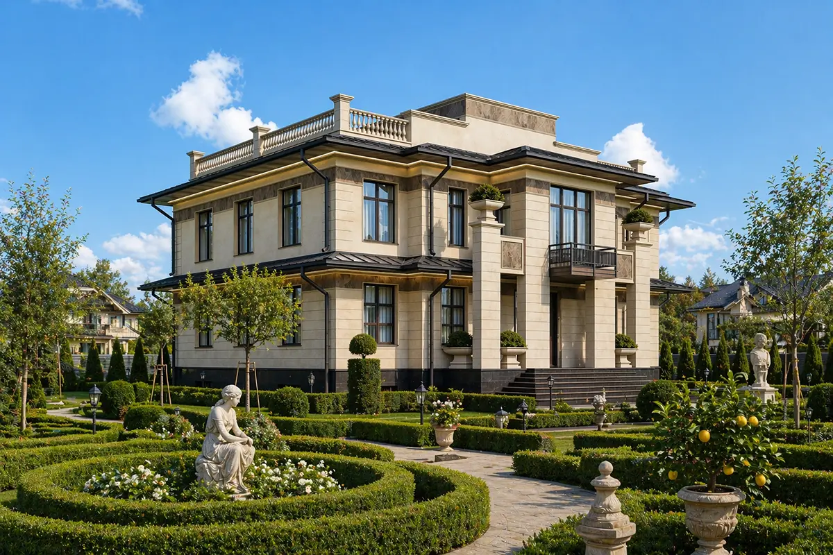 Projekt domu jednorodzinnego o pow. 545 m²: Dwupiętrowy + Piwnica, 6 Sypialnie, Gabinet, 6 Łazienki