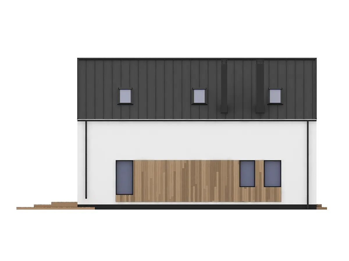 Projekt domu jednorodzinnego o pow. 164 m²: Parterowy z poddaszem użytkowym, 3 Sypialnie, 2 Łazienki, Otwarta kuchnia