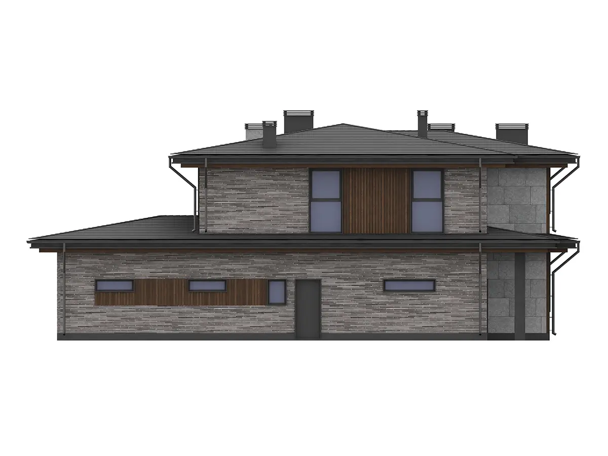 Projekt domu jednorodzinnego o pow. 423 m²: Piętrowy, 4 Sypialnie, Gabinet, 4 Łazienki, Otwarta kuchnia, Garaż