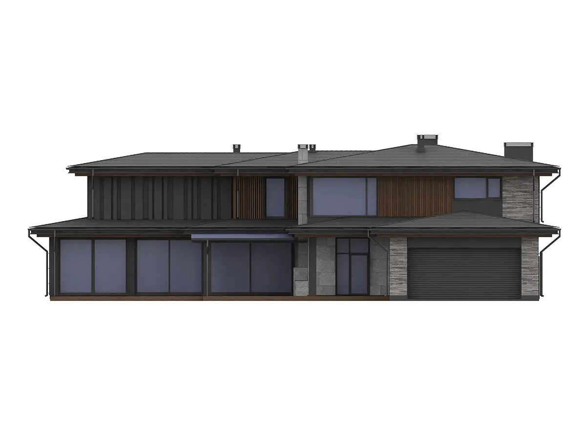Projekt domu jednorodzinnego o pow. 423 m²: Piętrowy, 4 Sypialnie, Gabinet, 4 Łazienki, Otwarta kuchnia, Garaż