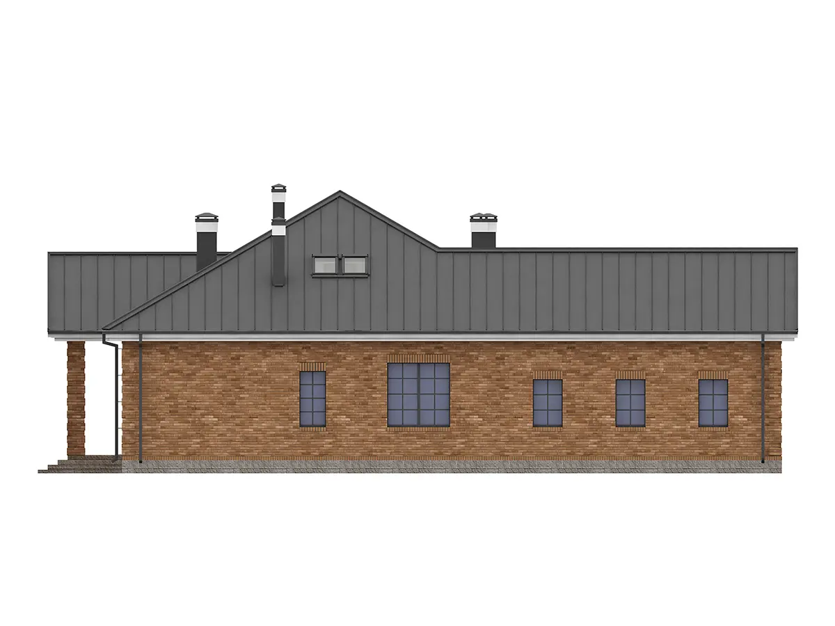 Projekt domu jednorodzinnego o pow. 294 m²: Parterowy z poddaszem użytkowym, 3 Sypialnie, 4 Łazienki, Otwarta kuchnia, Garaż