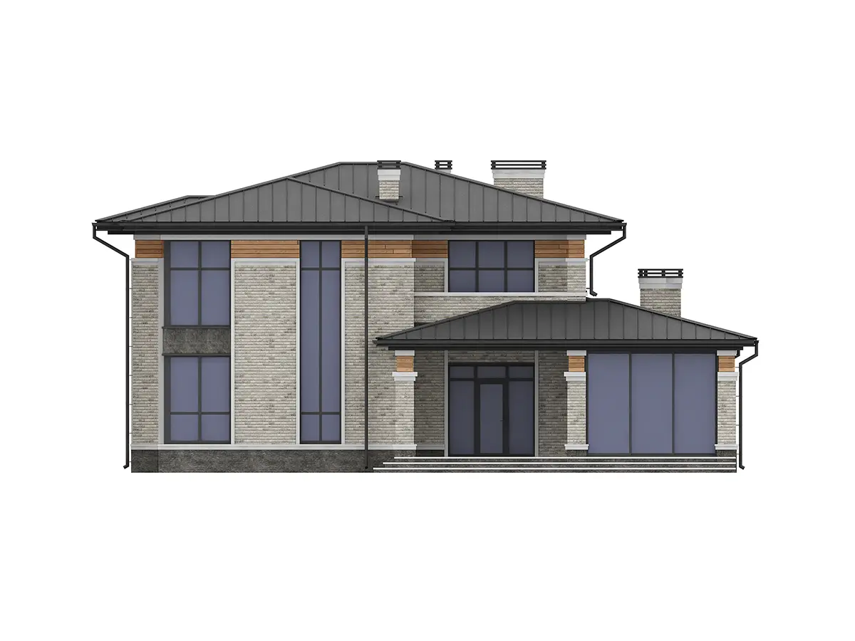 Projekt domu jednorodzinnego o pow. 241 m²: Piętrowy, 3 Sypialnie, 3 Łazienki, Otwarta kuchnia, Garaż