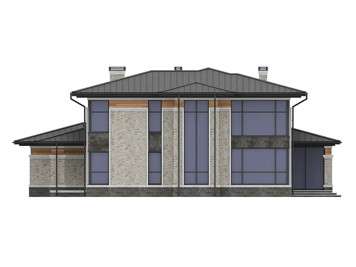 Projekt domu jednorodzinnego o pow. 241 m²: Piętrowy, 3 Sypialnie, 3 Łazienki, Otwarta kuchnia, Garaż