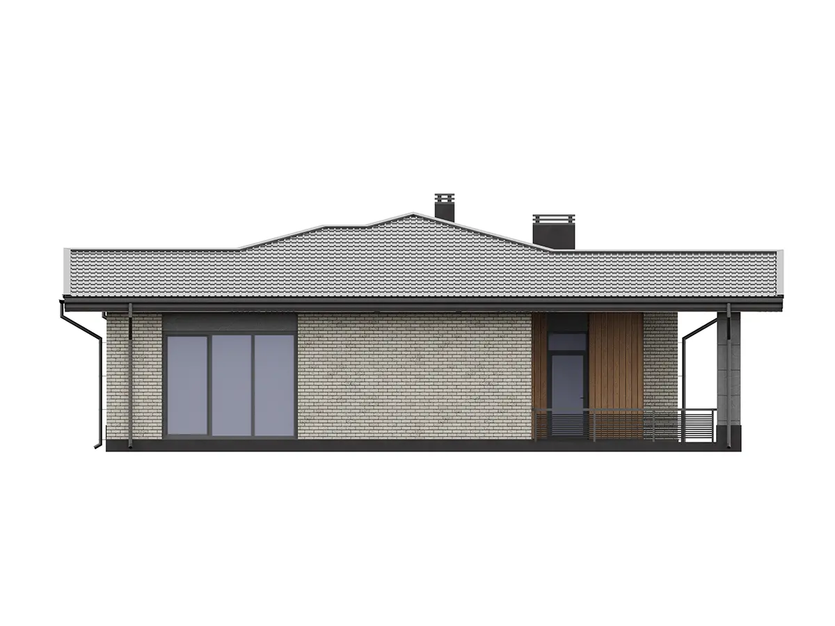 Projekt domu jednorodzinnego o pow. 144 m²: Parterowy, 3 Sypialnie, 2 Łazienki, Otwarta kuchnia