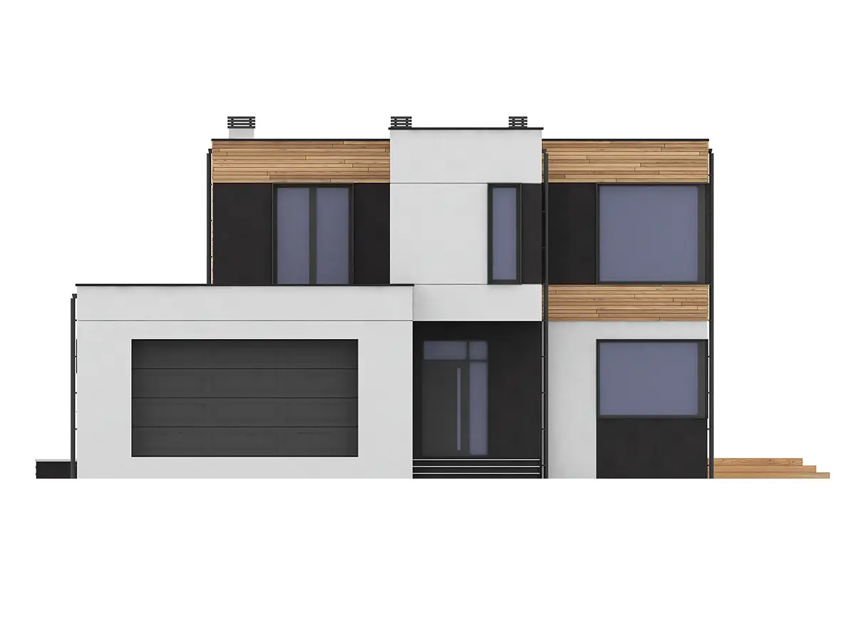 Projekt domu jednorodzinnego o pow. 211 m²: Piętrowy, 4 Sypialnie, Gabinet, 4 Łazienki, Otwarta kuchnia, Garaż