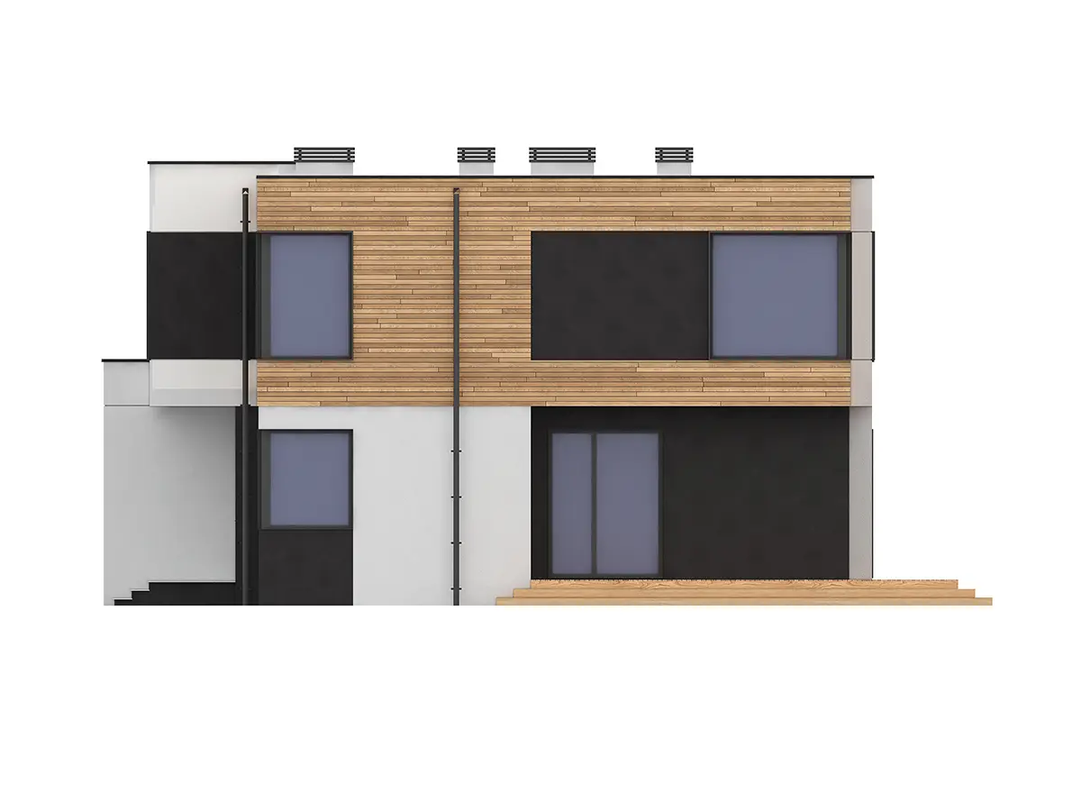Projekt domu jednorodzinnego o pow. 211 m²: Piętrowy, 4 Sypialnie, Gabinet, 4 Łazienki, Otwarta kuchnia, Garaż