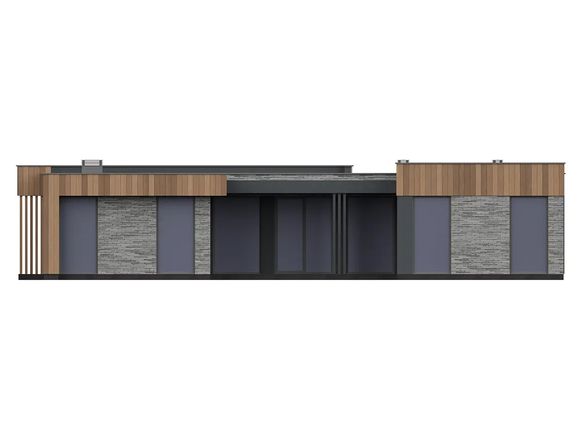 Projekt domu jednorodzinnego o pow. 168 m²: Parterowy, 4 Sypialnie, 2 Łazienki, Otwarta kuchnia