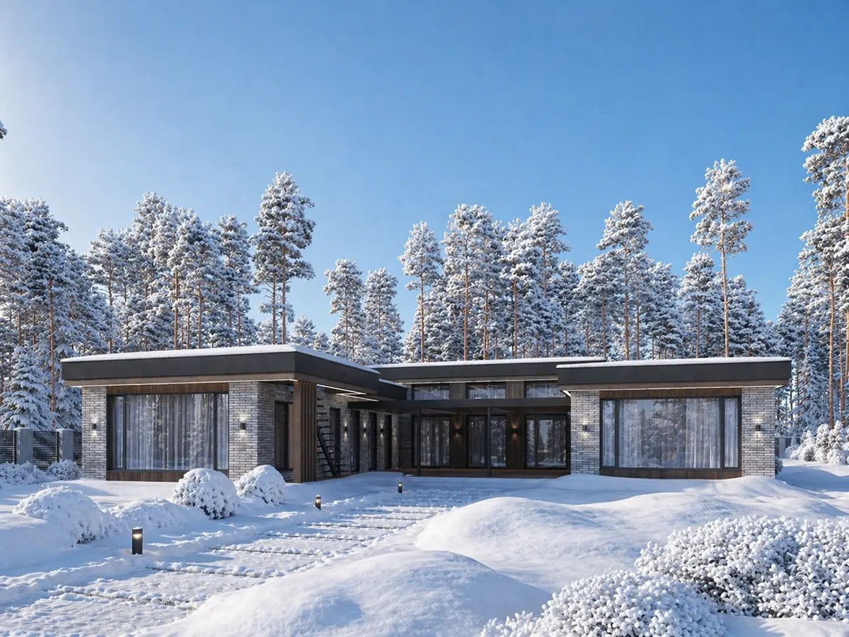 Projekt domu jednorodzinnego o pow. 282 m²: Parterowy, 3 Sypialnie, Gabinet, 4 Łazienki, Otwarta kuchnia, Garaż