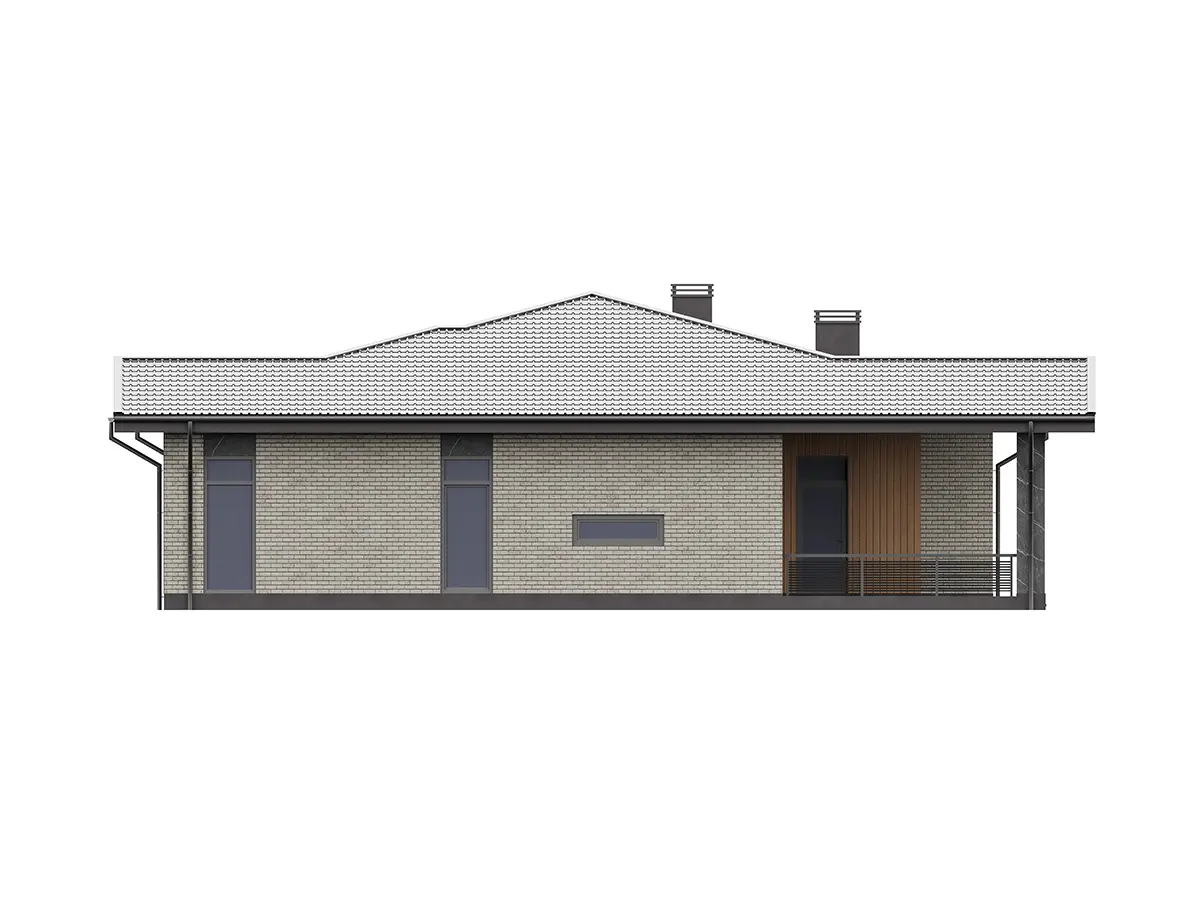 Projekt domu jednorodzinnego o pow. 179 m²: Parterowy, 4 Sypialnie, 2 Łazienki, Otwarta kuchnia