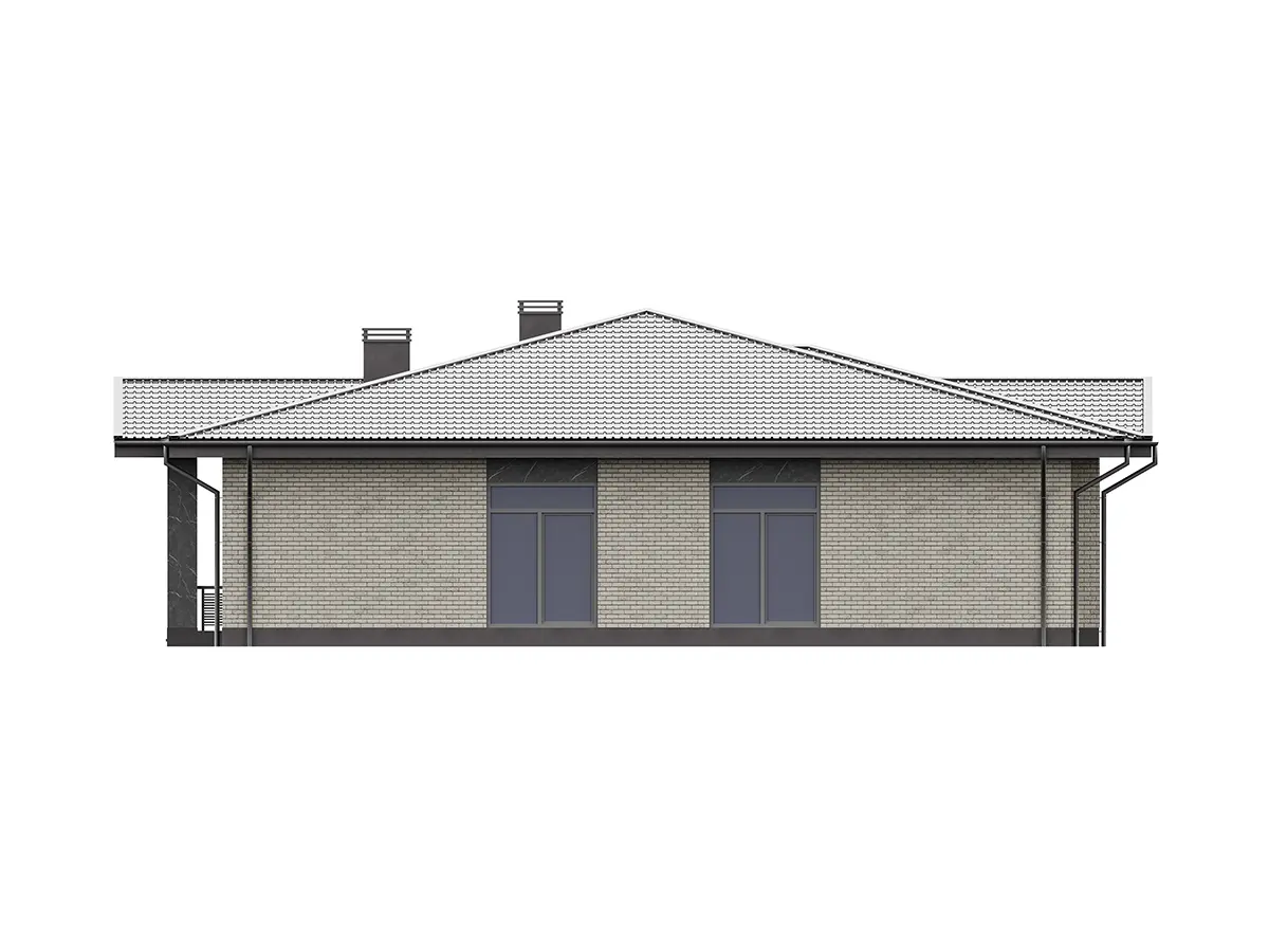 Projekt domu jednorodzinnego o pow. 179 m²: Parterowy, 4 Sypialnie, 2 Łazienki, Otwarta kuchnia