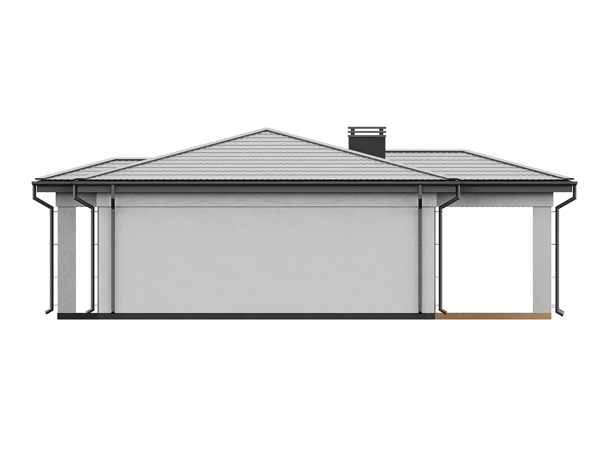 Projekt domu jednorodzinnego o pow. 65 m²: Parterowy, 2 Sypialnie, 1 Łazienki, Otwarta kuchnia