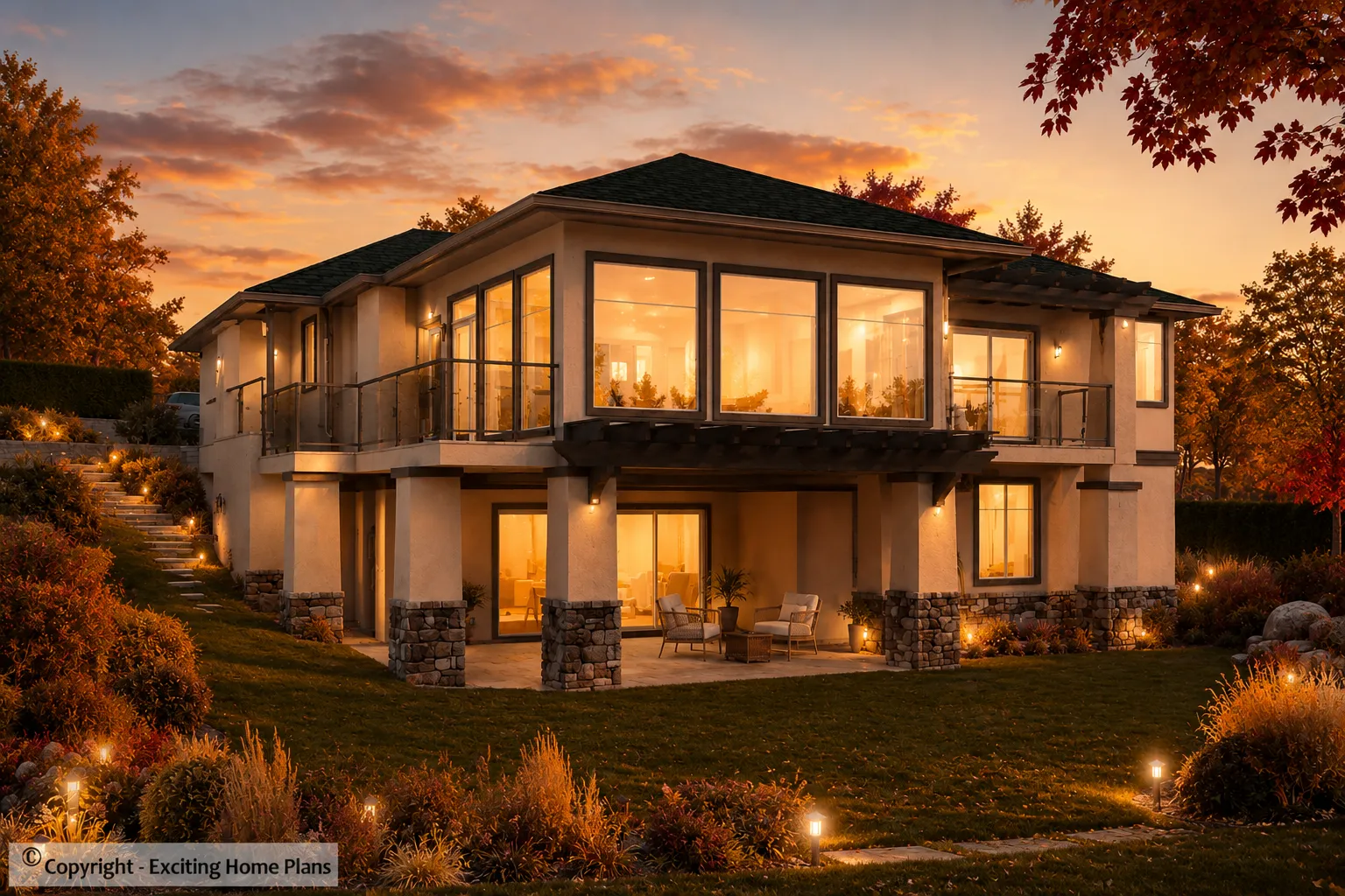 Projekt domu parterowego + piwnicą o pow. 459 m²: 3 Sypialnie, Gabinet, 4 Łazienki, Otwarta kuchnia, Garaż