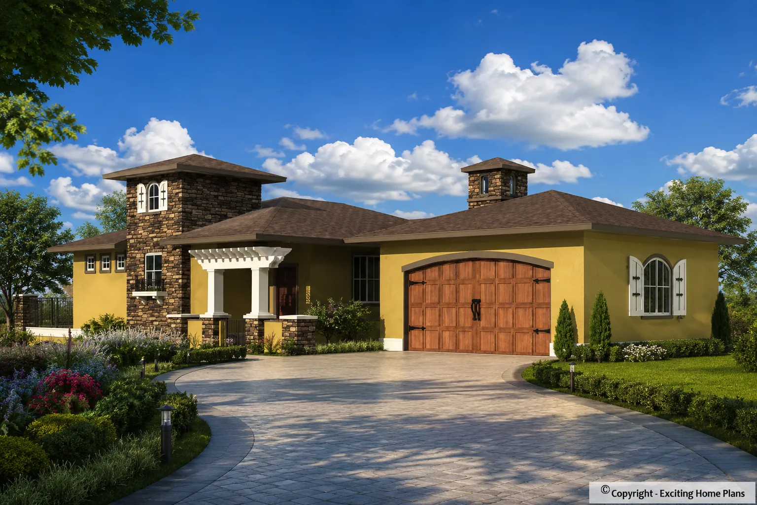 Projekt domu parterowego + piwnicą o pow. 226 m²: 3 Sypialnie, 3 Łazienki, Otwarta kuchnia, Garaż