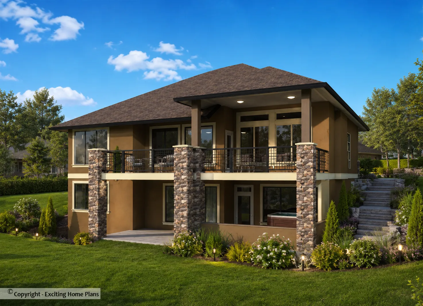 Projekt domu parterowego + piwnicą o pow. 506 m²: 5 Sypialnie, Gabinet, 3 Łazienki, Otwarta kuchnia, Garaż