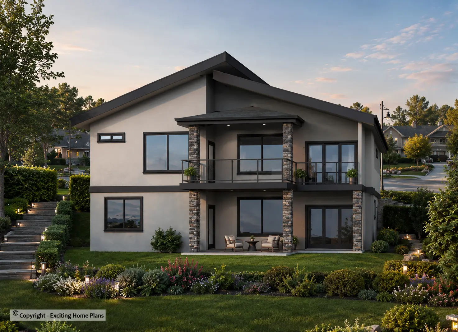Projekt domu parterowego + piwnicą o pow. 313 m²: 5 Sypialnie, 3 Łazienki, Otwarta kuchnia, Garaż